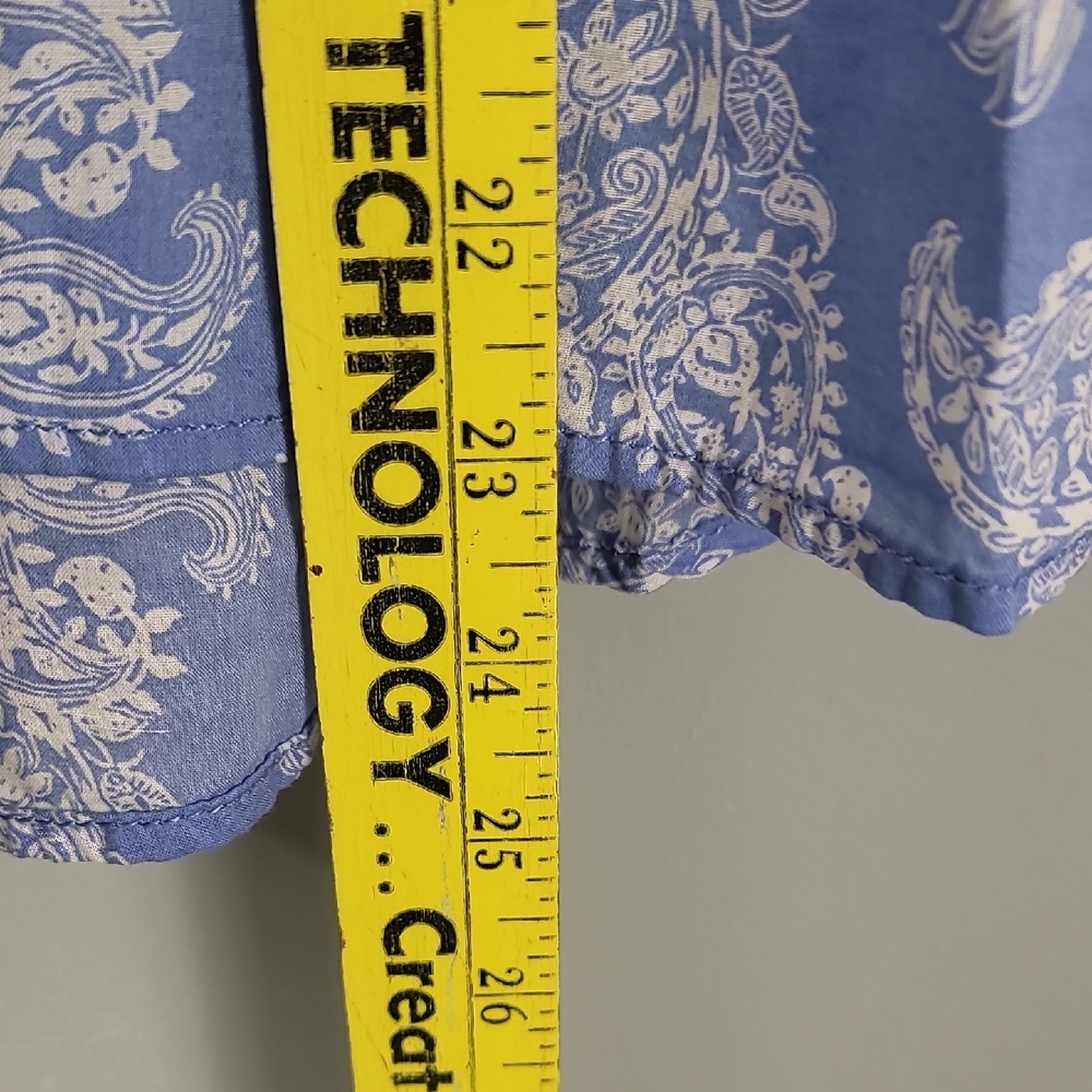 C&A Blue Paisley Print Boxy Buttoned Blouse - Picture 3 of 7